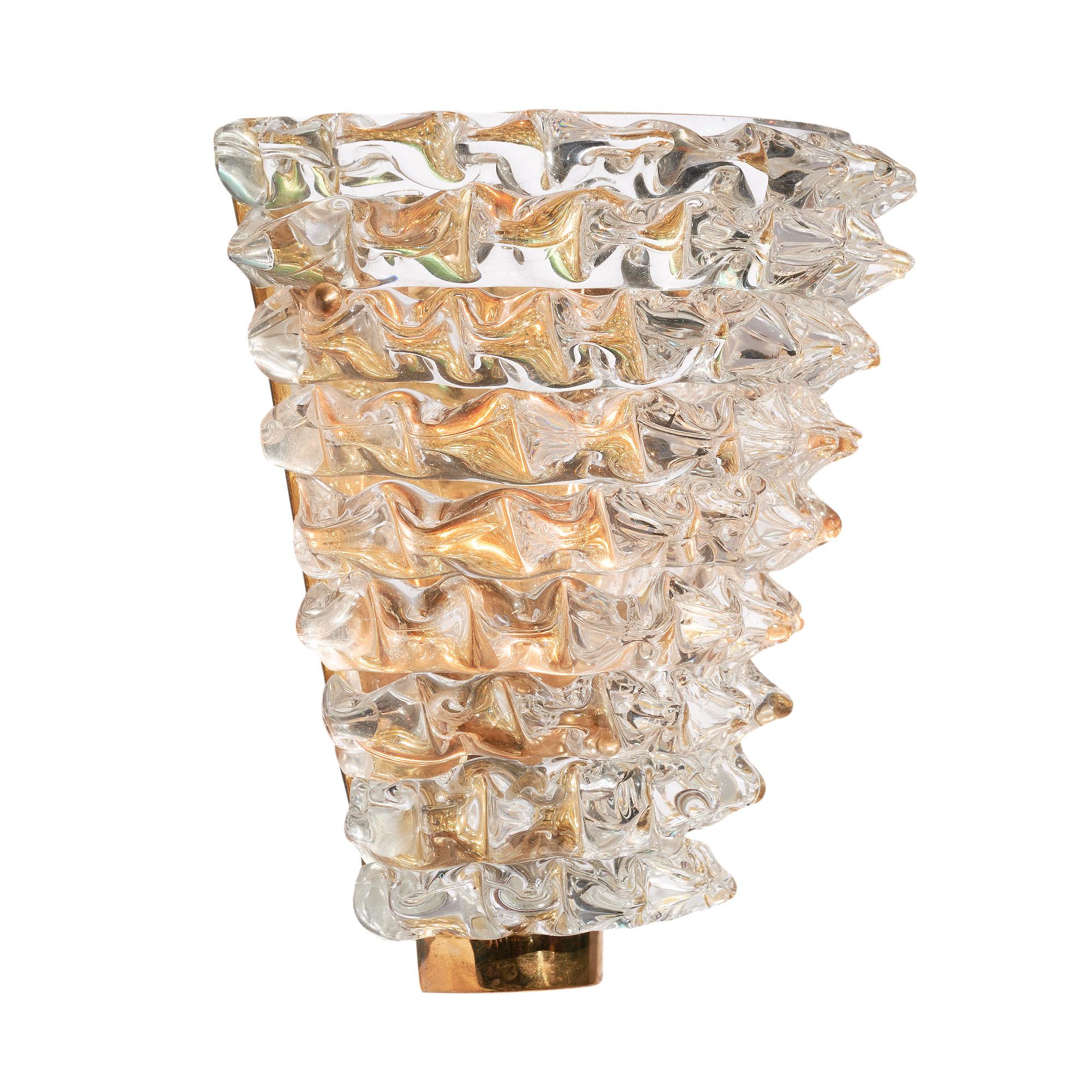 Mid-Century Modern Murano Glass Rostrate Sconces For Sale