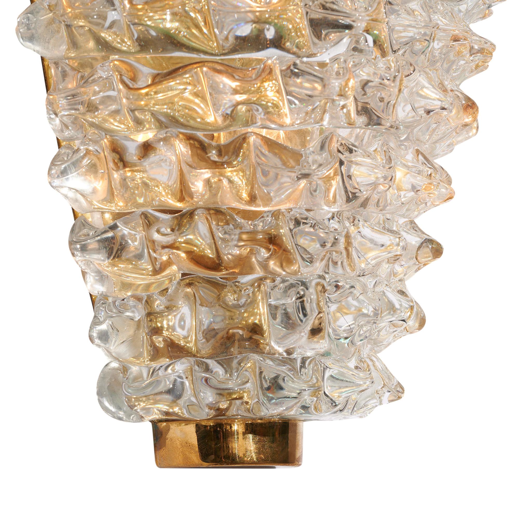 Italian Murano Glass Rostrate Sconces For Sale