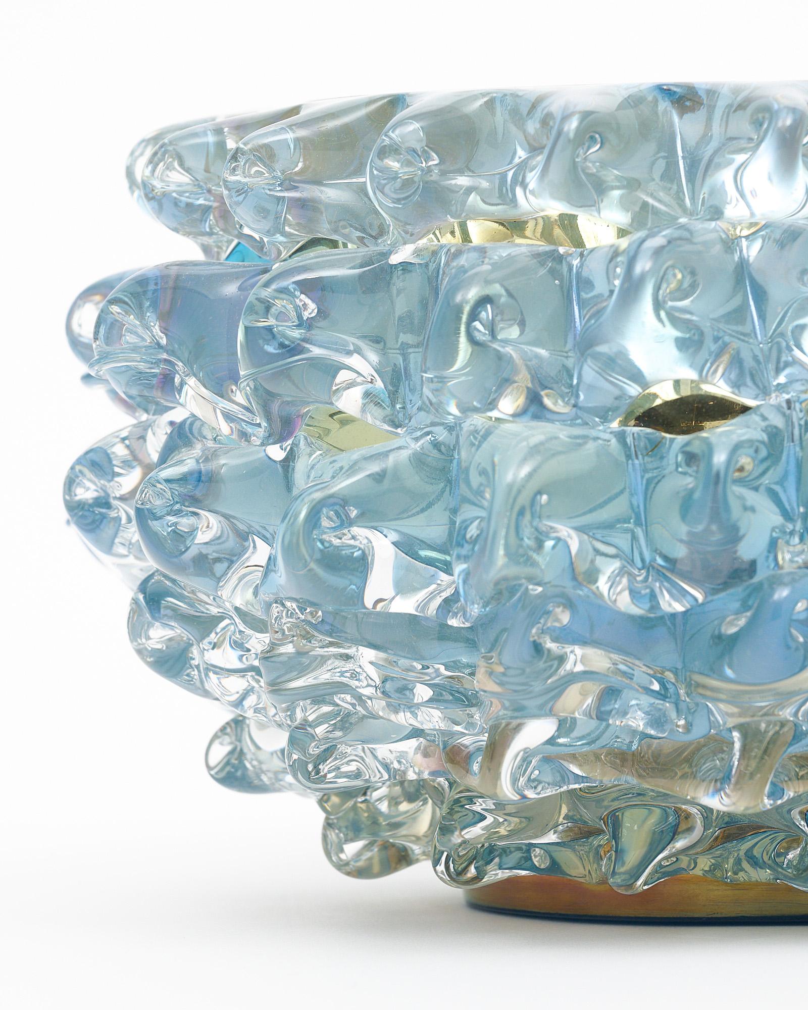 Murano Glass Rostrate Sky Blue Bowl For Sale 1