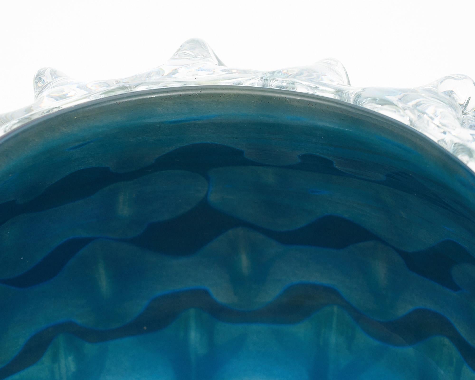 Coupe en verre Murano Rostrate bleu ciel en vente 1