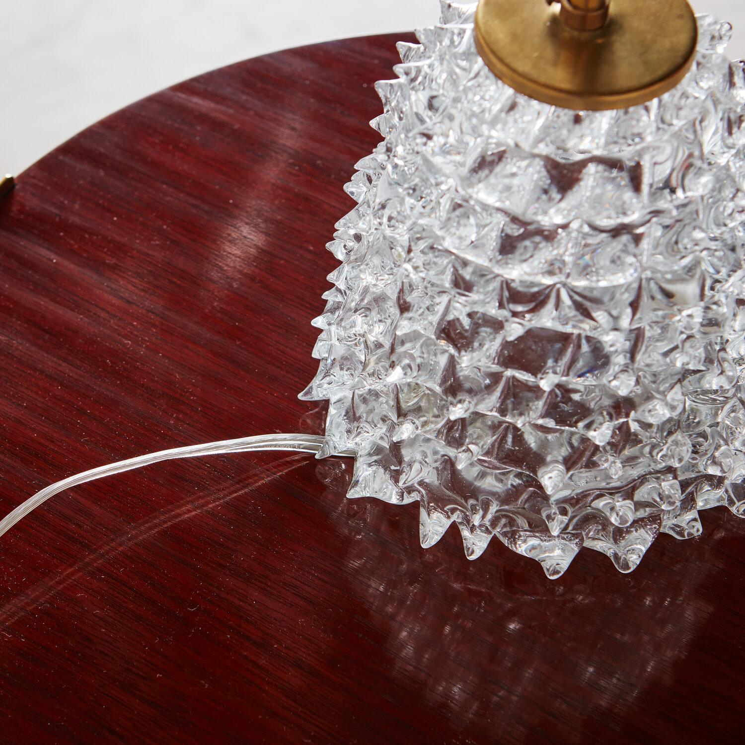 Murano Glass Rostrate Table Lamp Attributed to Barovier & Toso In Excellent Condition In Chicago, IL
