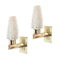 Vintage Murano Glass "Rostrato" Sconces by Barovier, Italy, 1960s