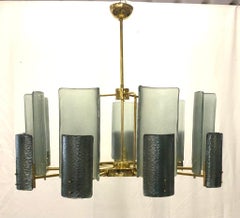 Murano Glass Round Bottle Green Color Mid-Century Chandelier and Pendant, 1980