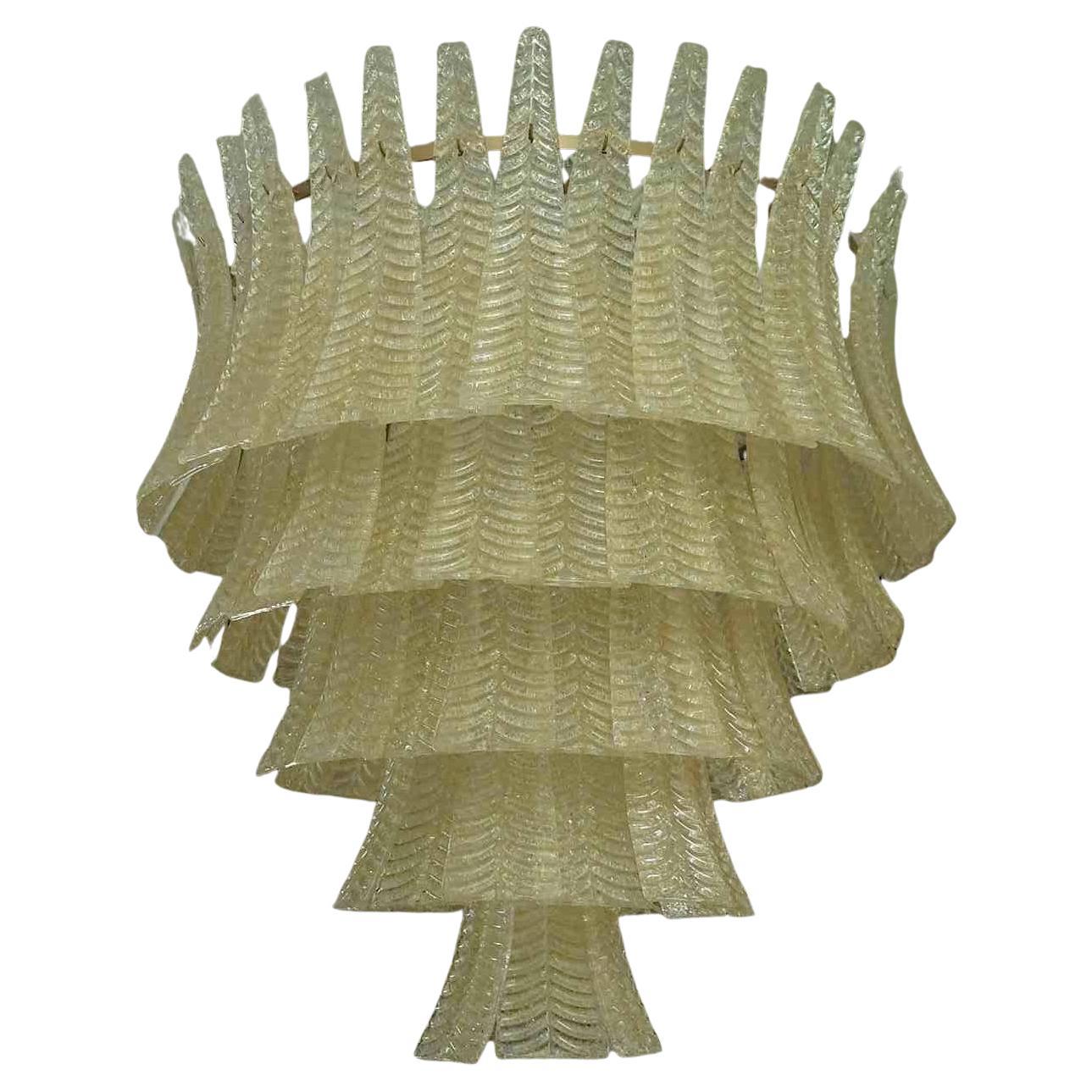 Murano Glass Round Gold Color Mid-Century Chandelier and Pendant, 2020