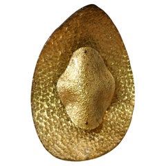 Murano Glass Round Gold Color Midcentury Wall Light and Sconces, 1980