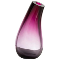 Contemporary Drop Murano Glass Ruby Vase Handmade and Blown