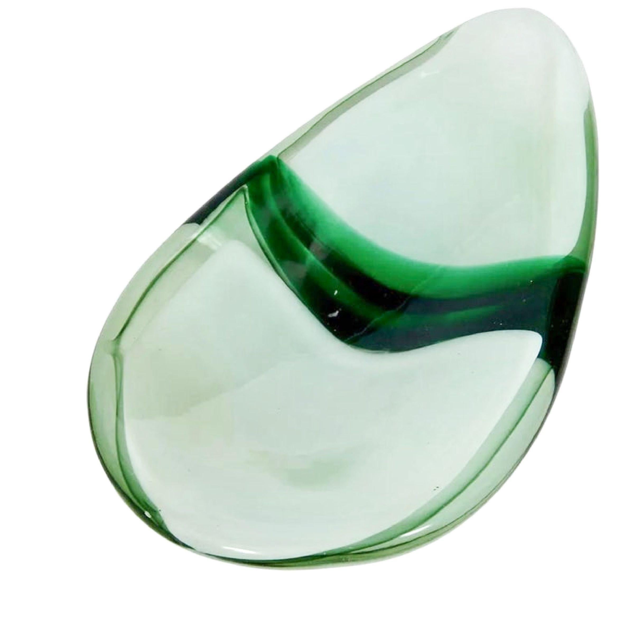 Mid-Century moderno Ciotola Sasso Stone in vetro di Murano, Renato Toso per Fratteli Toso, Italia, Verde in vendita