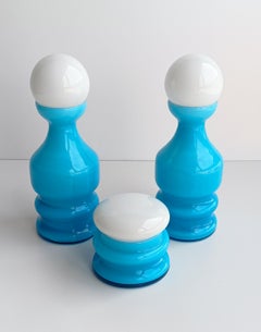 Murano Glass Scandinavian Style Hooped Vases Toilet Set of Three, Italy, 1960s