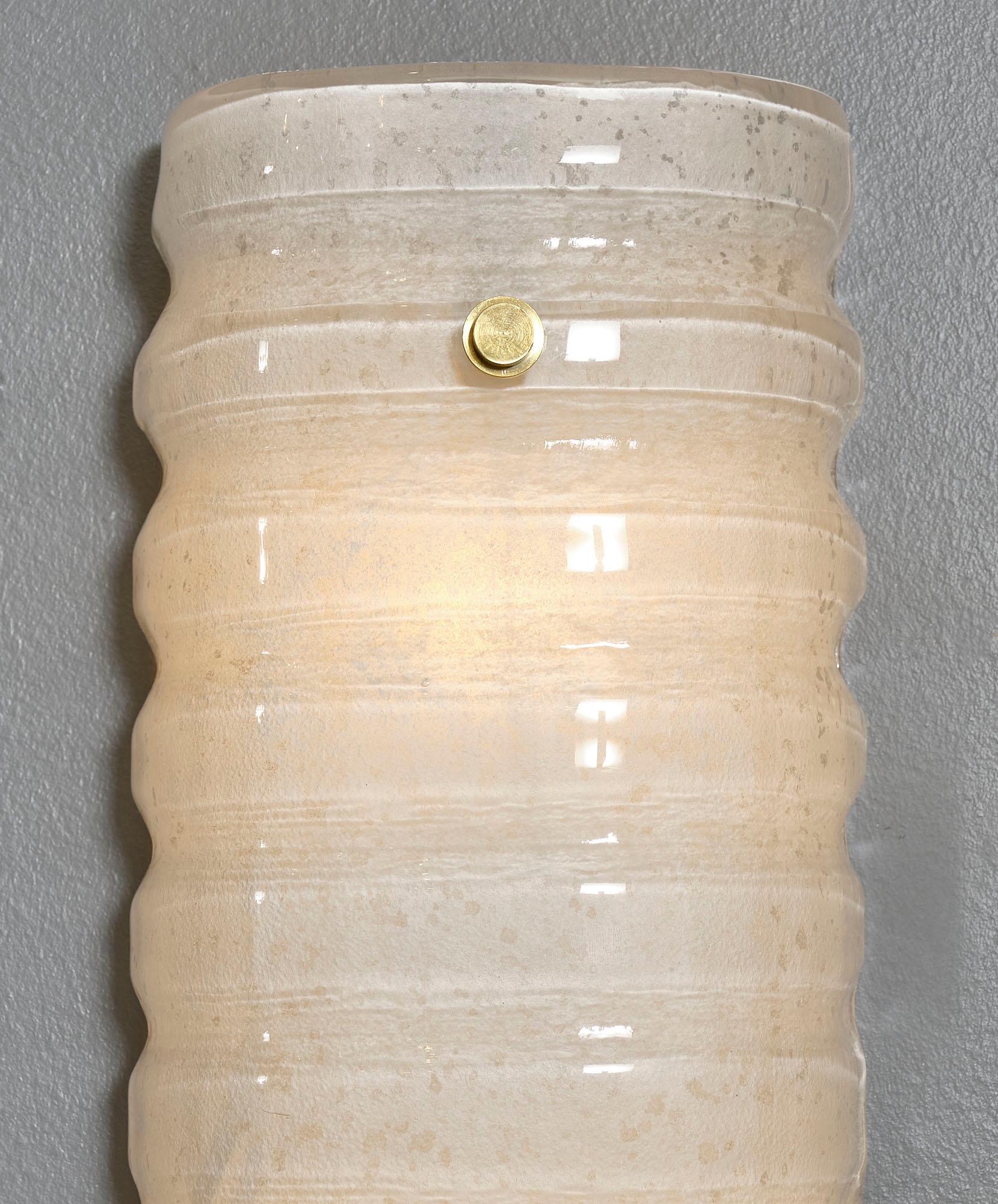 Mid-Century Modern Murano Glass “Scavo” Sconces