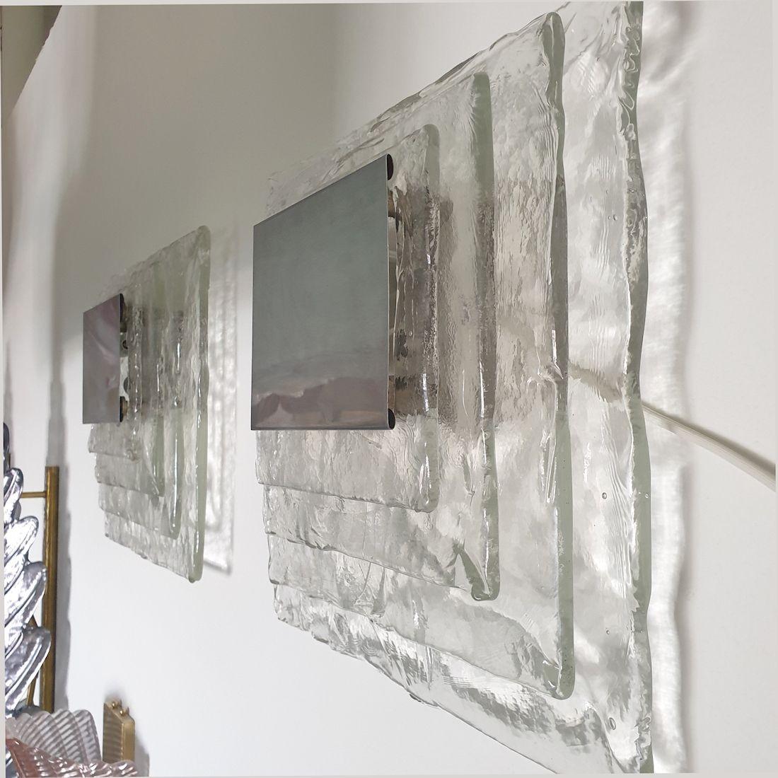 Apliques de cristal de Murano de Mazzega - un par en venta 3