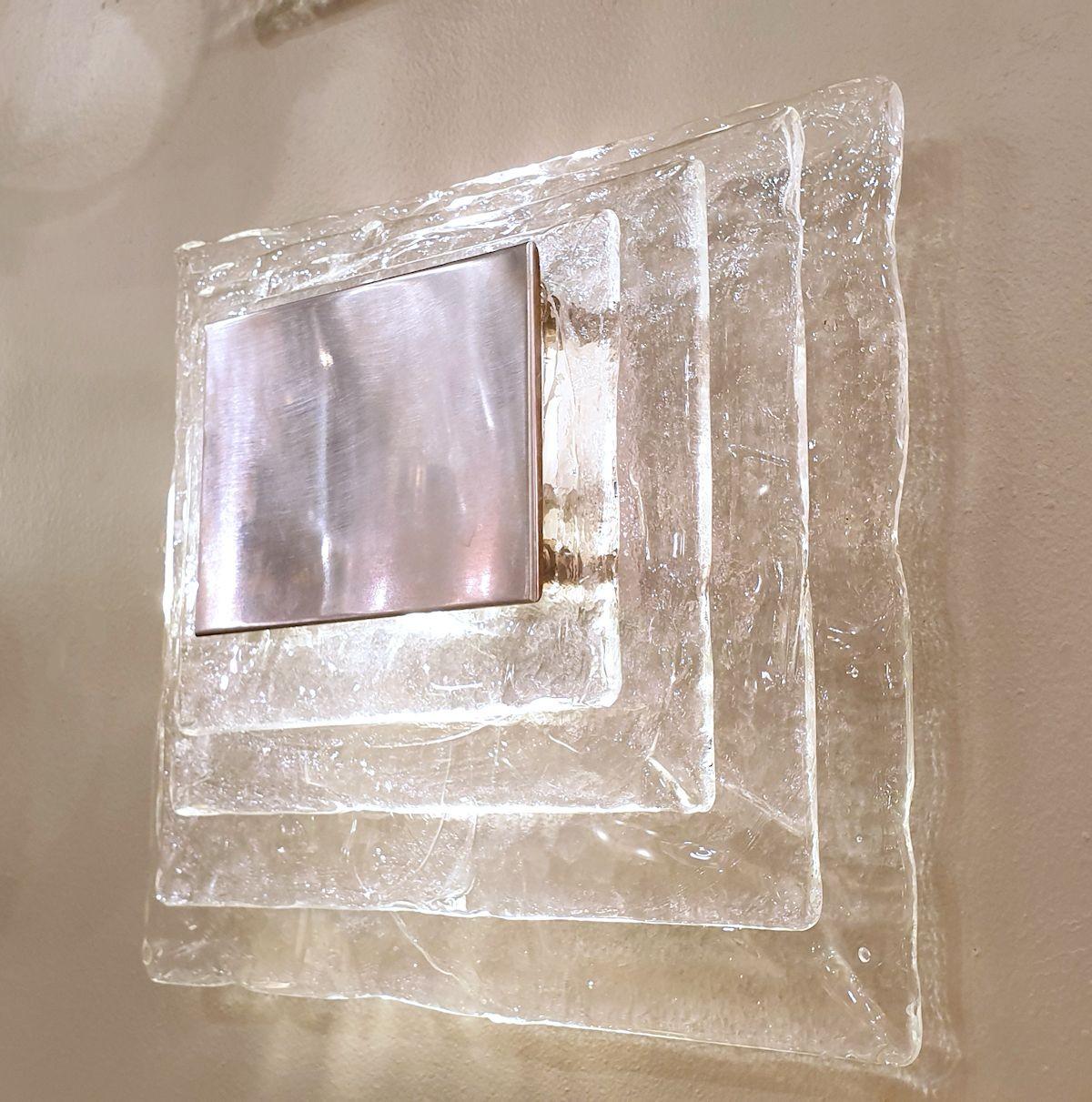 Apliques de cristal de Murano de Mazzega - un par Cristal de Murano en venta