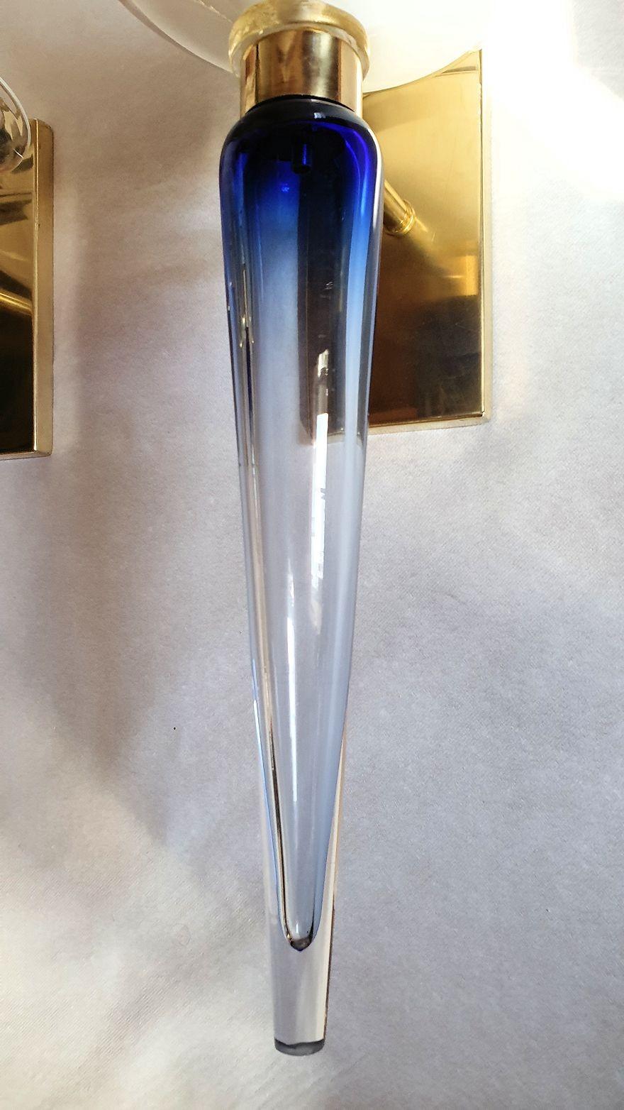 Paire d'appliques en verre de Murano par Seguso en vente 2