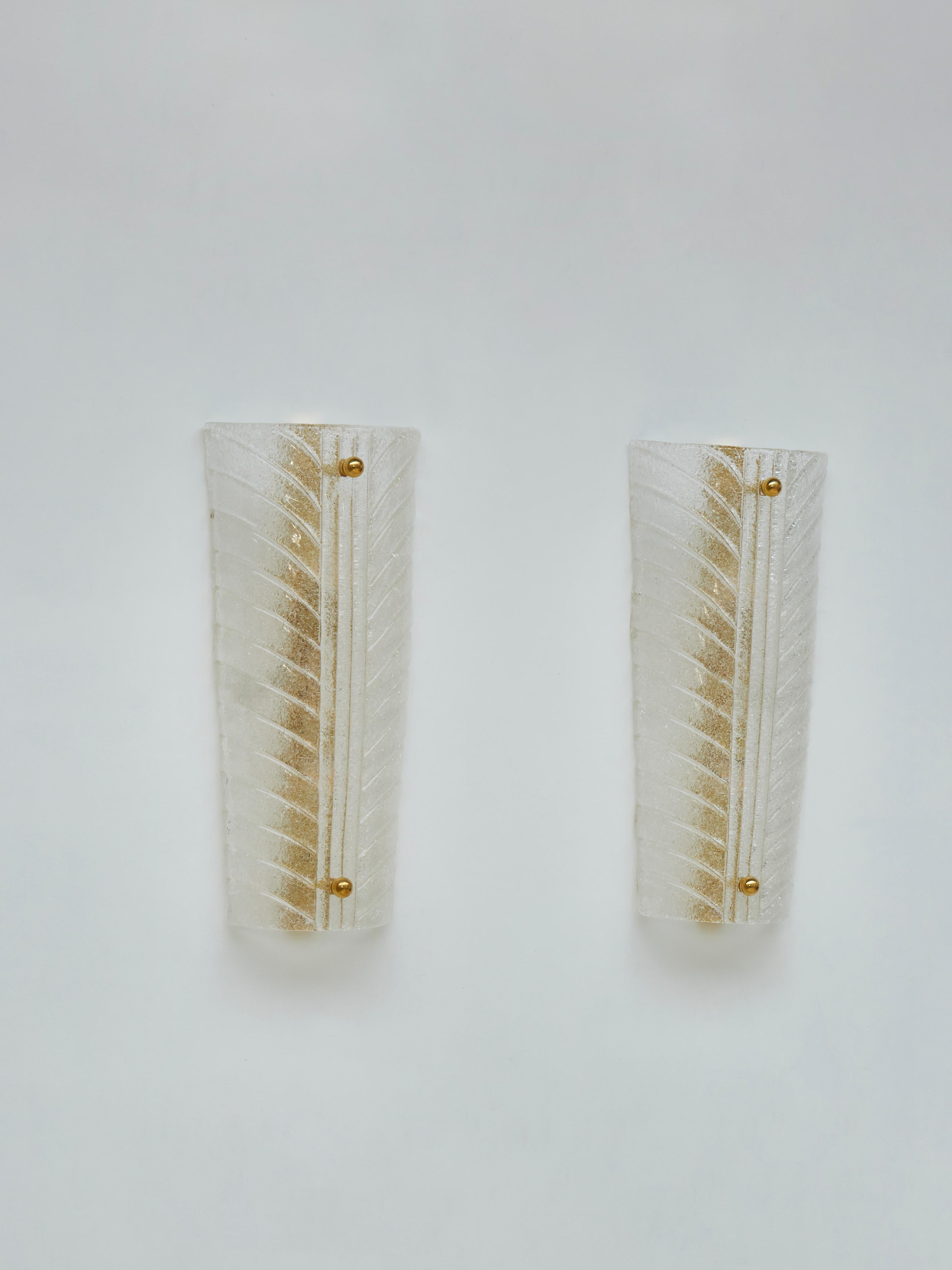 Mid-Century Modern Murano Glass Sconces by Studio Glustin For Sale