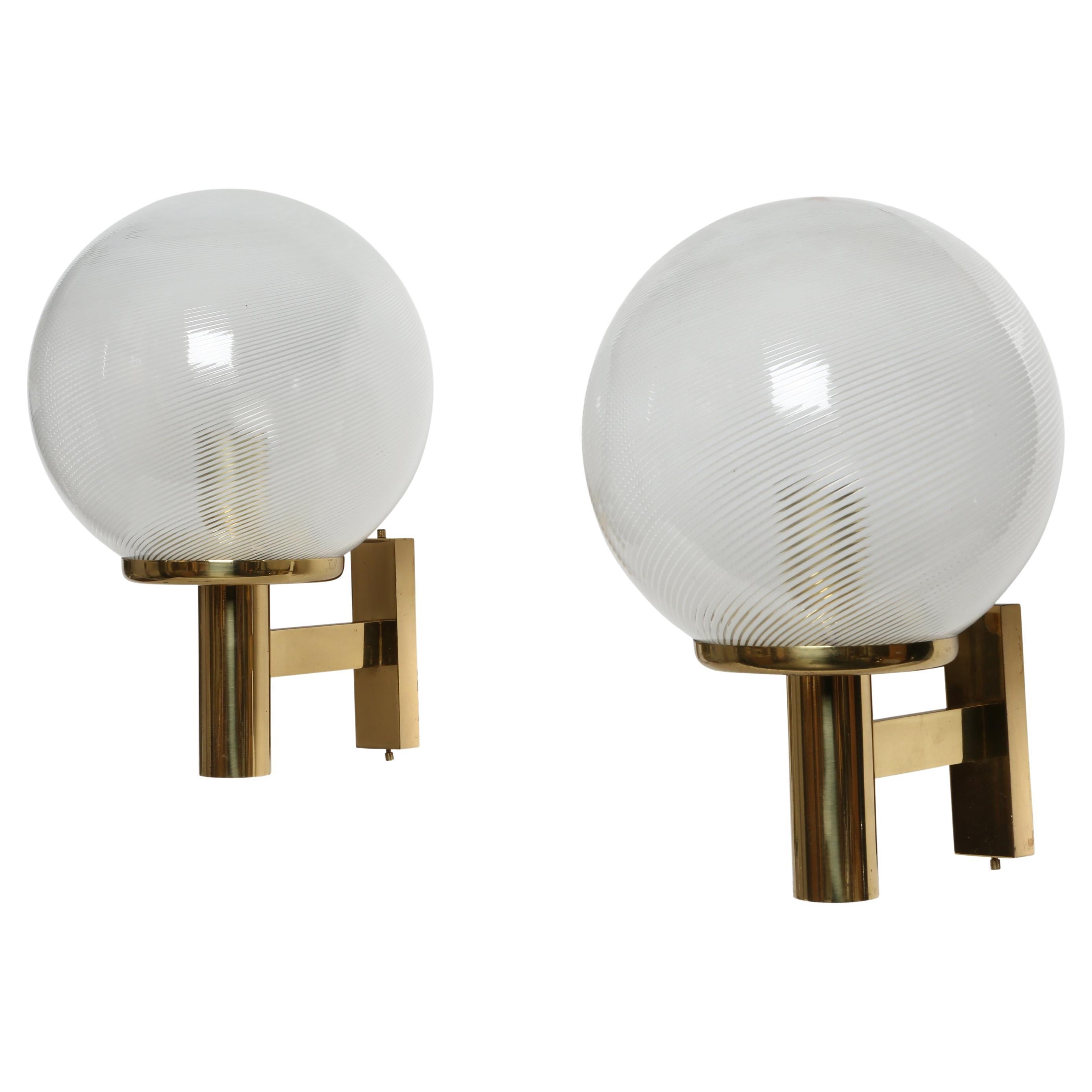 Murano Glass Sconces by Venini, a Pair Attributed For Sale
