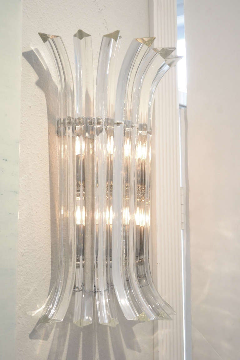 Apliques de cristal de Murano de Venini Moderno de mediados de siglo en venta