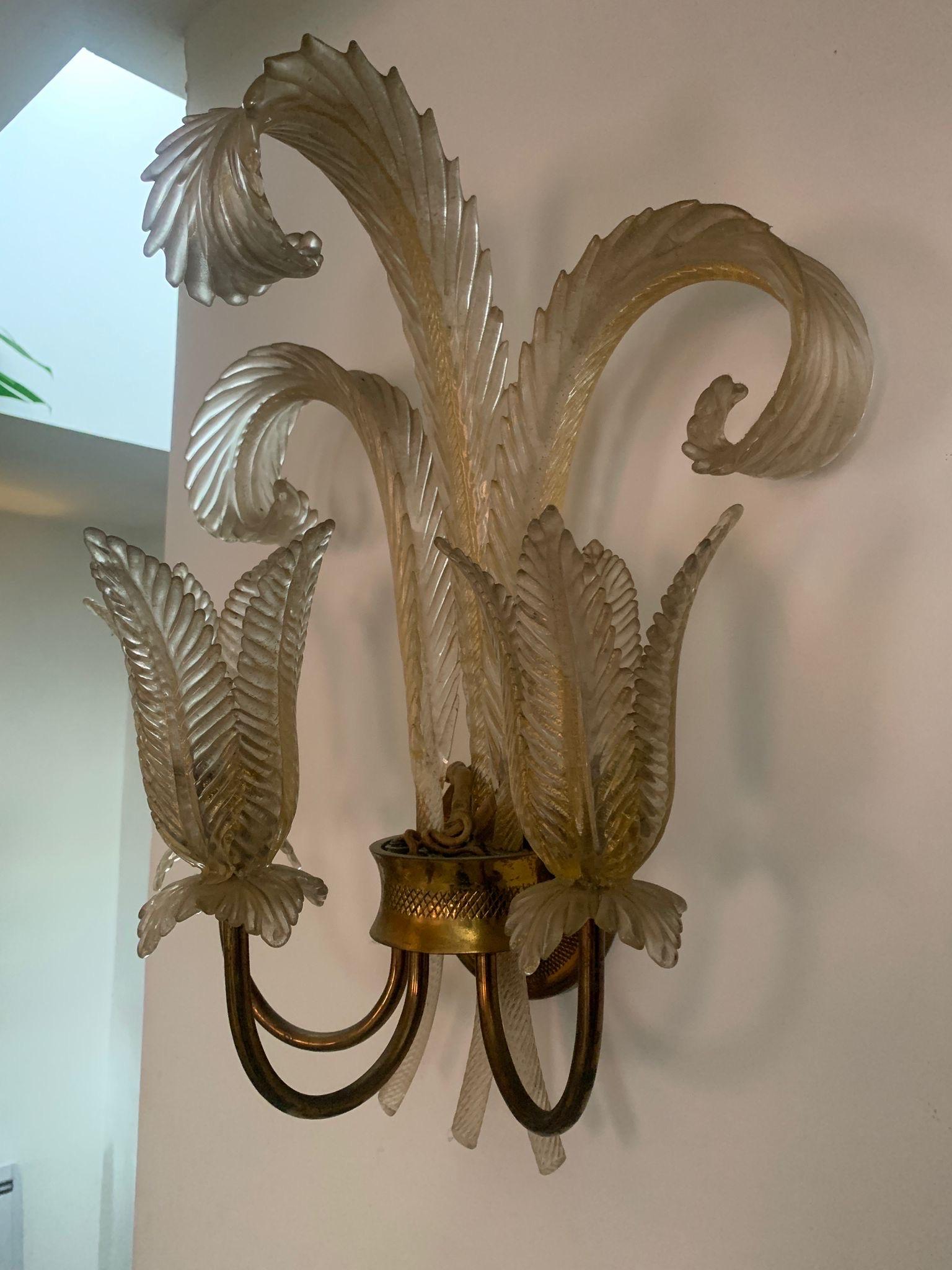 Mid-Century Modern Murano glass sconces For Sale