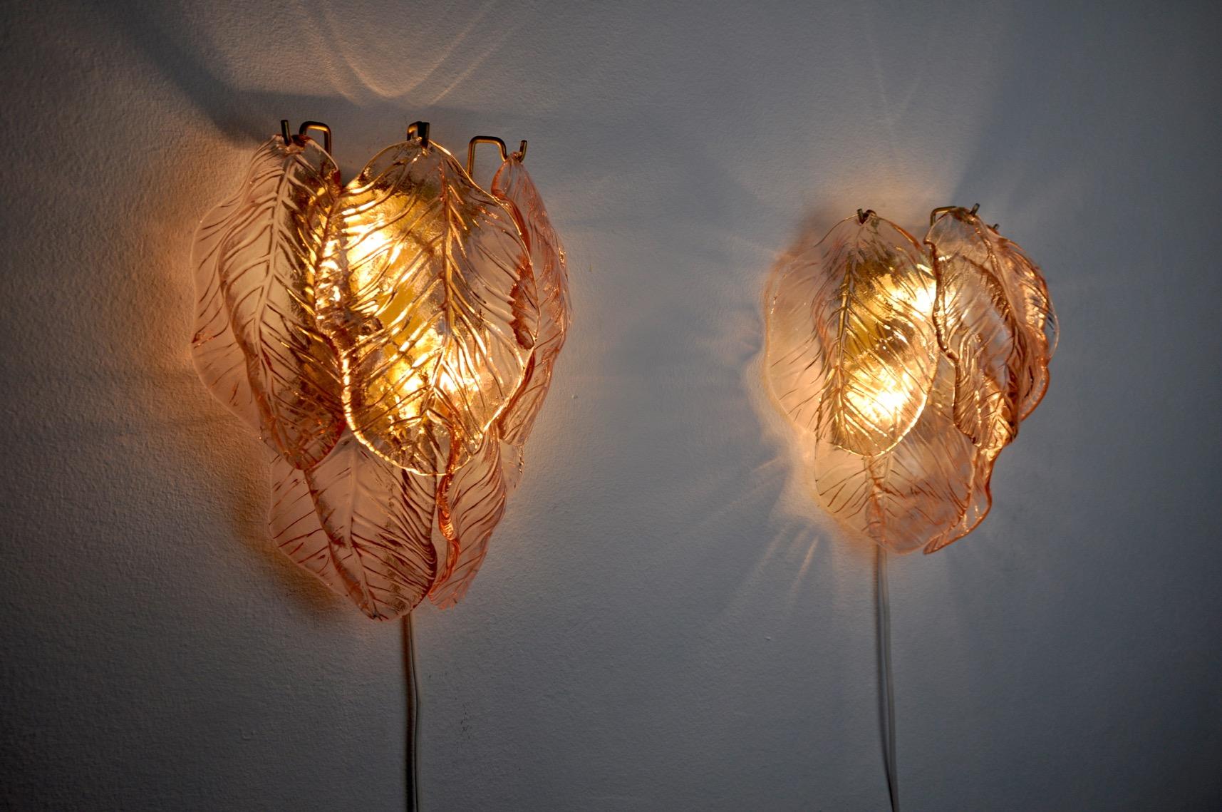 Murano Glass Sconces from Mazzega, Italy, 1970s, Set of 2 2