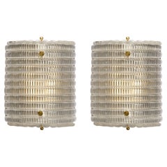 Murano Glass Sconces with Brass Structure, Modern Design, Italy, New