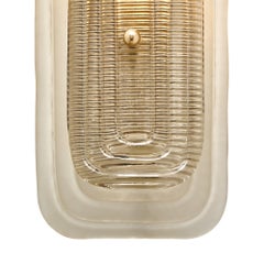 Appliques en verre de Murano avec finition fumée et givrée, structure en laiton