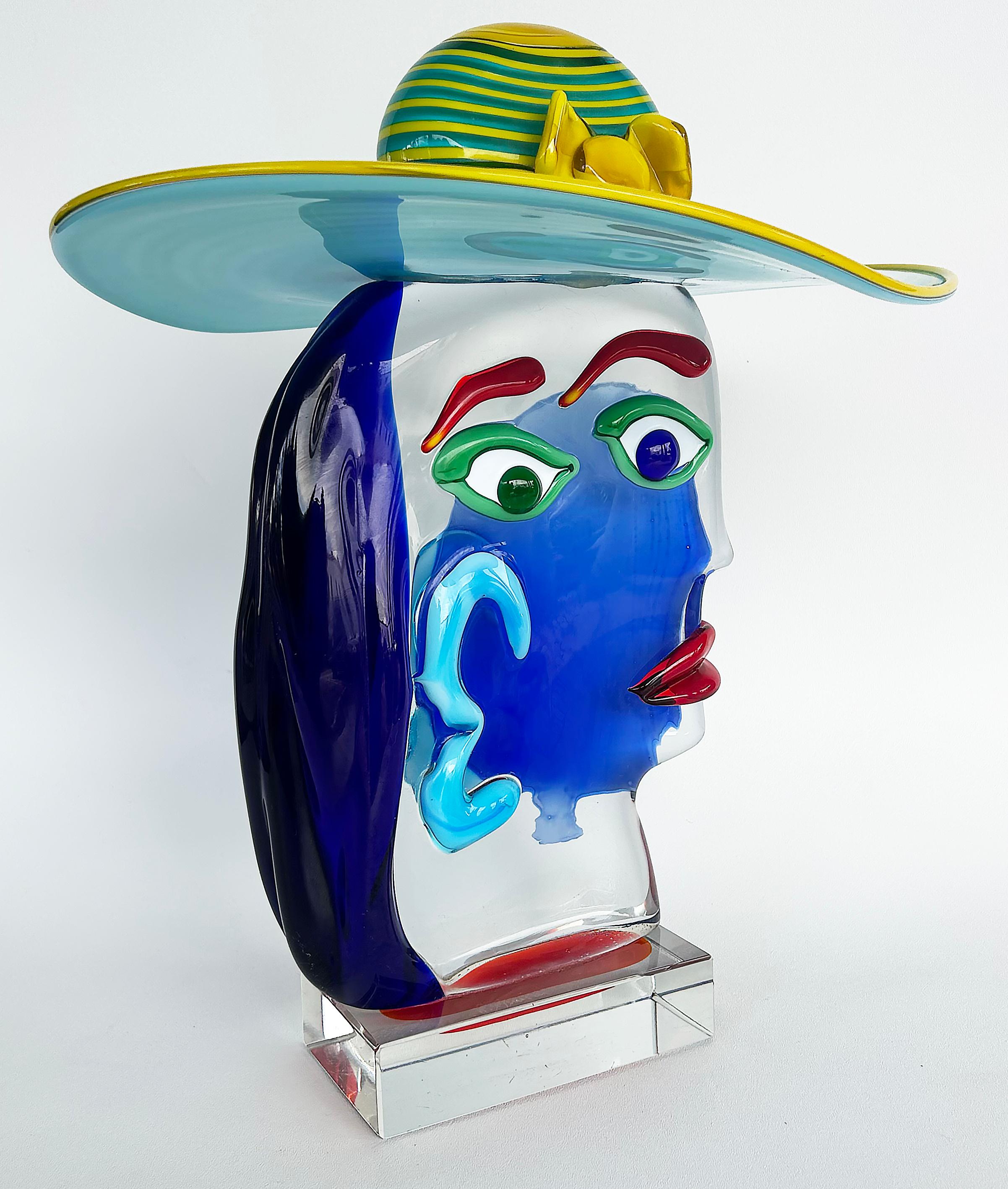 Murano Glass Sculpture After Picasso by Renato Anatra, Signed c1980 For Sale 7