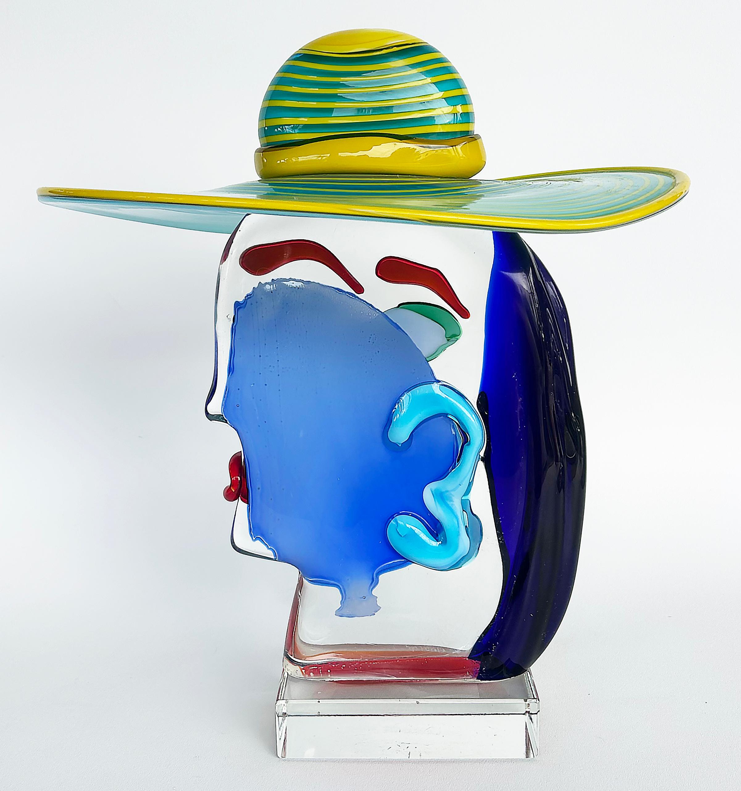20th Century Murano Glass Sculpture After Picasso by Renato Anatra, Signed c1980 For Sale
