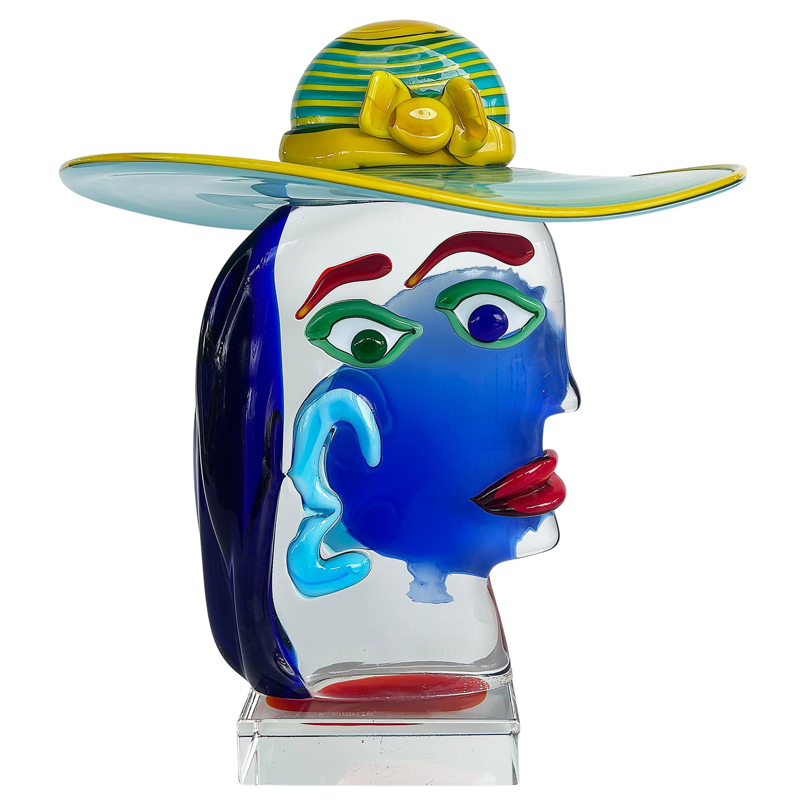 Murano Glass Sculpture After Picasso by Renato Anatra, Signed c1980