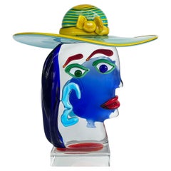 Murano Glass Sculpture After Picasso by Renato Anatra, Signed c1980