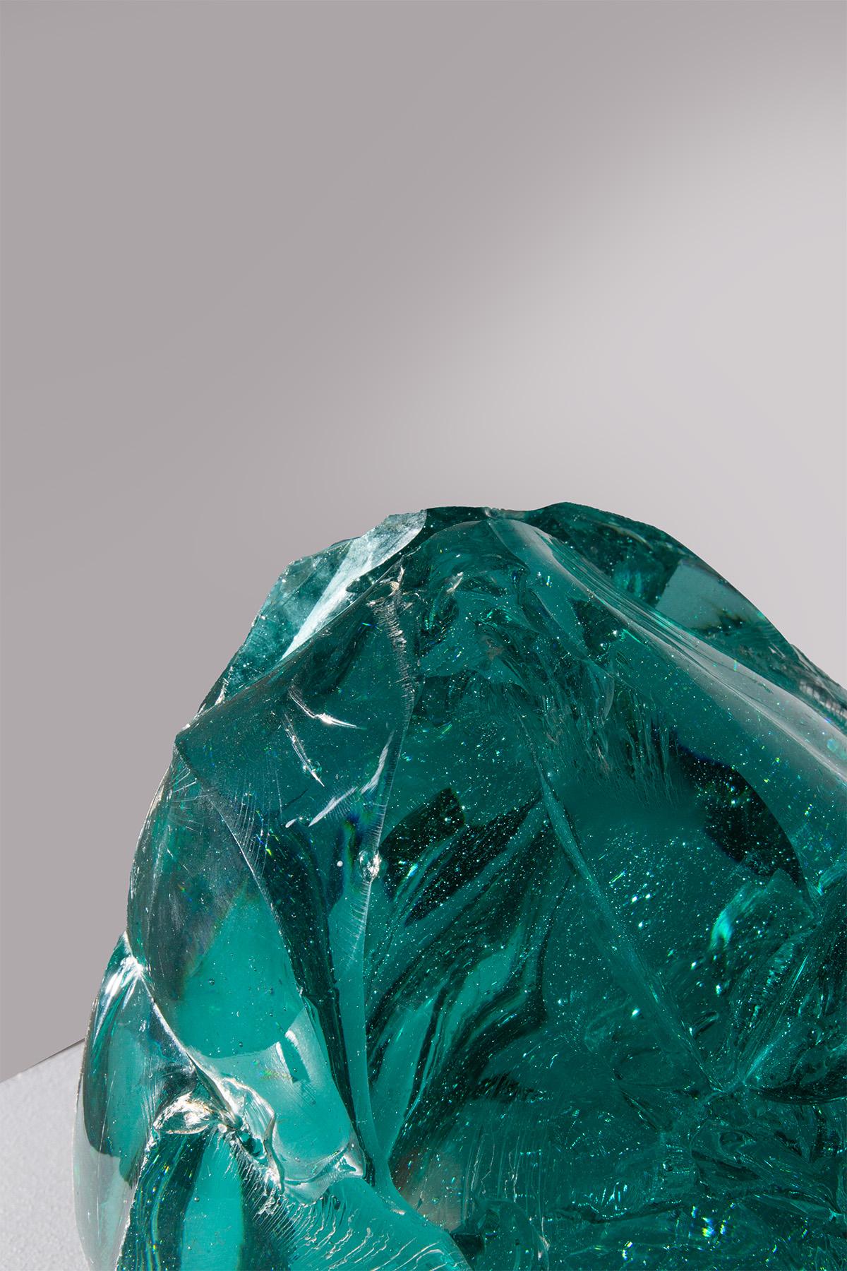 Mid-Century Modern Italian Murano Glass Sculpture in crystal