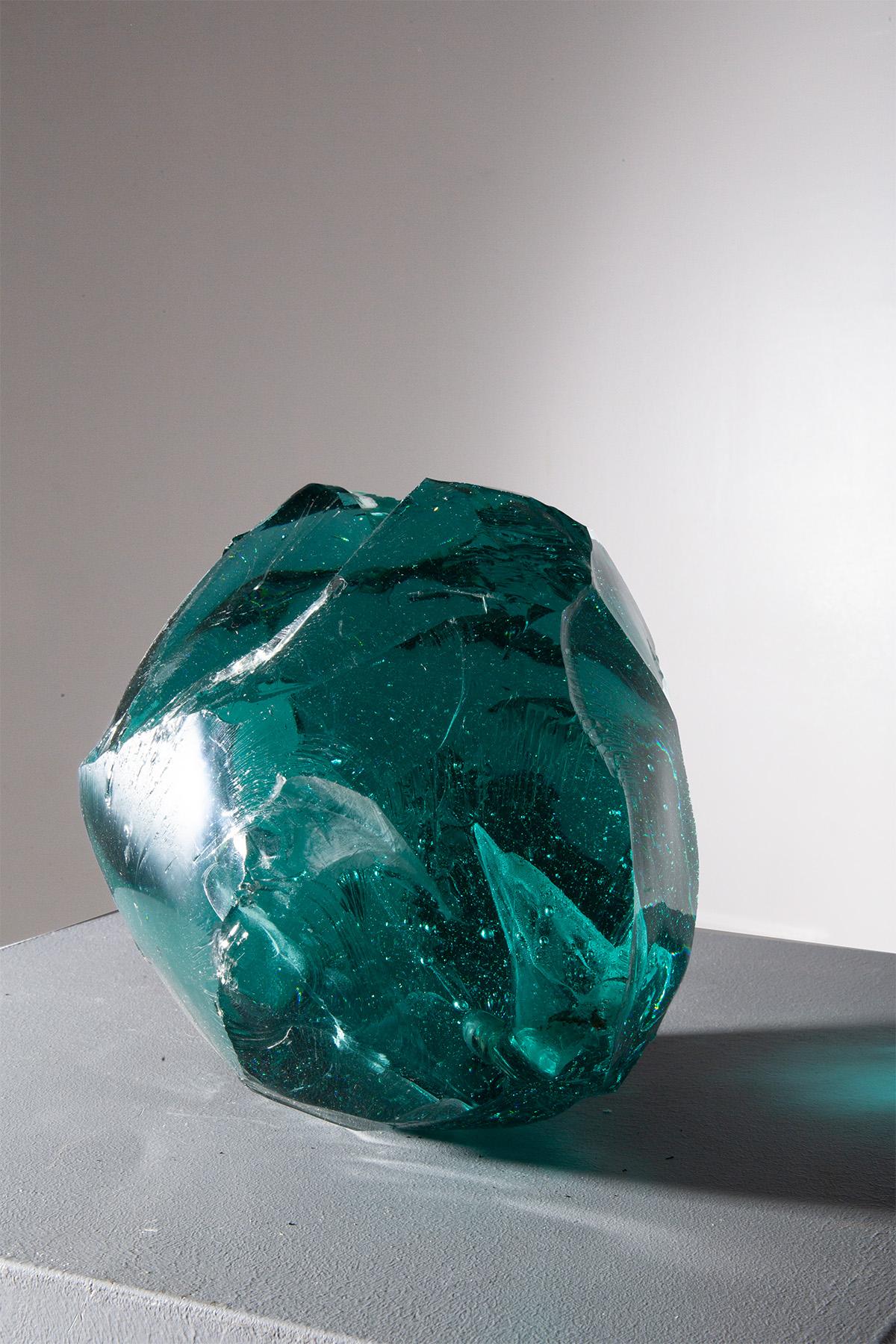 Italian Murano Glass Sculpture in crystal In Fair Condition In Milano, IT