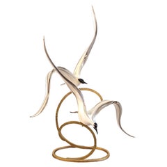 Sculpture en verre de Murano de Licio Zanetti « Oiseaux en vol »