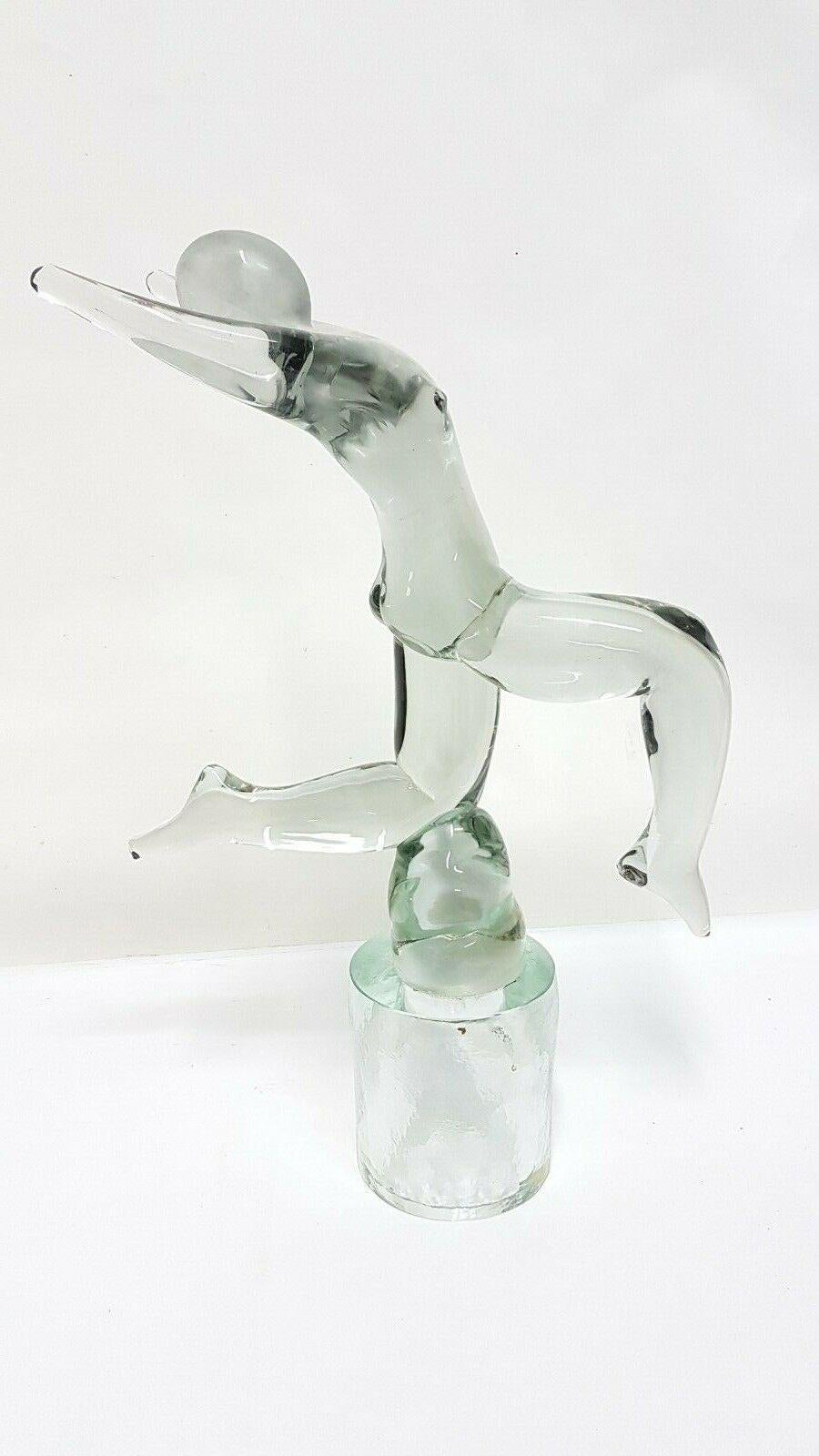 Escultura de cristal de Murano diseñada por Renato Anatrà para Venier, años 70 en venta 1