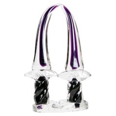 Murano Glass Sculpture in Two Colours of Arabian Swords