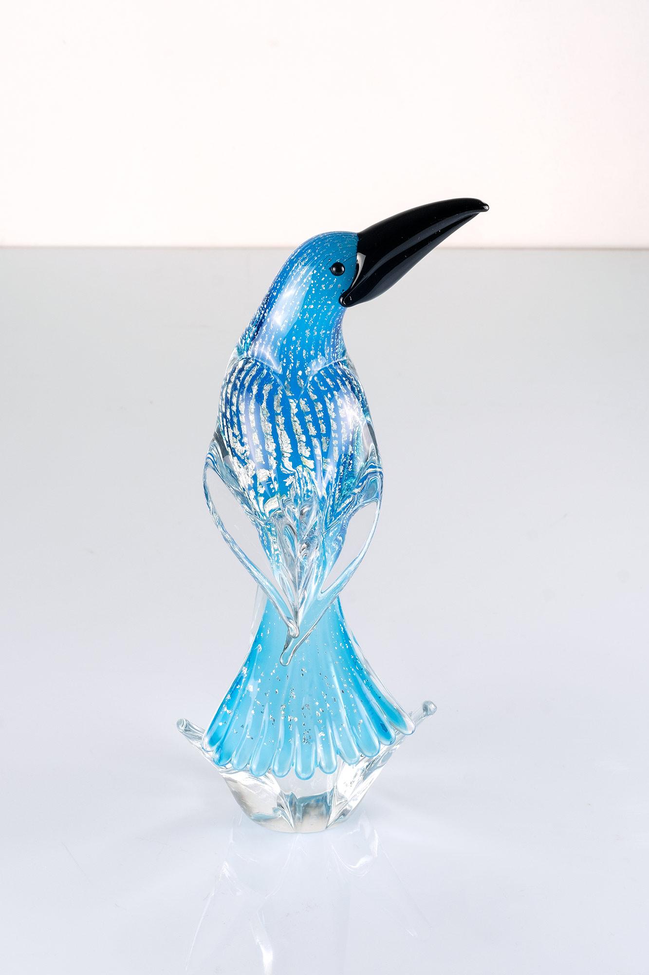 Hand-Crafted Murano Glass Sculpture of a Bird from Formia Murano, Italy, 1970s For Sale