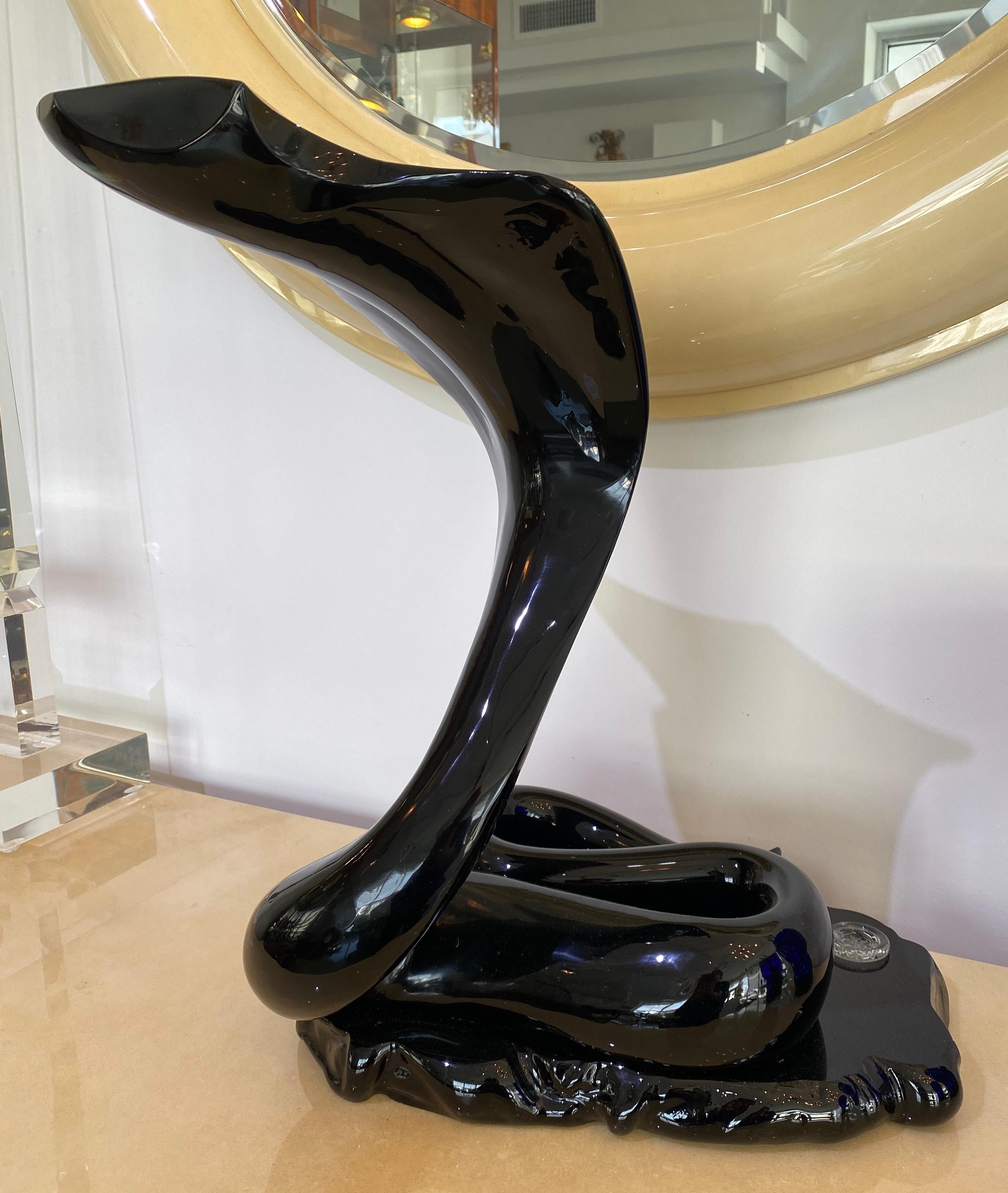 Murano Glass Sculpture of a Cobra by Loredano Rosin For Sale 3