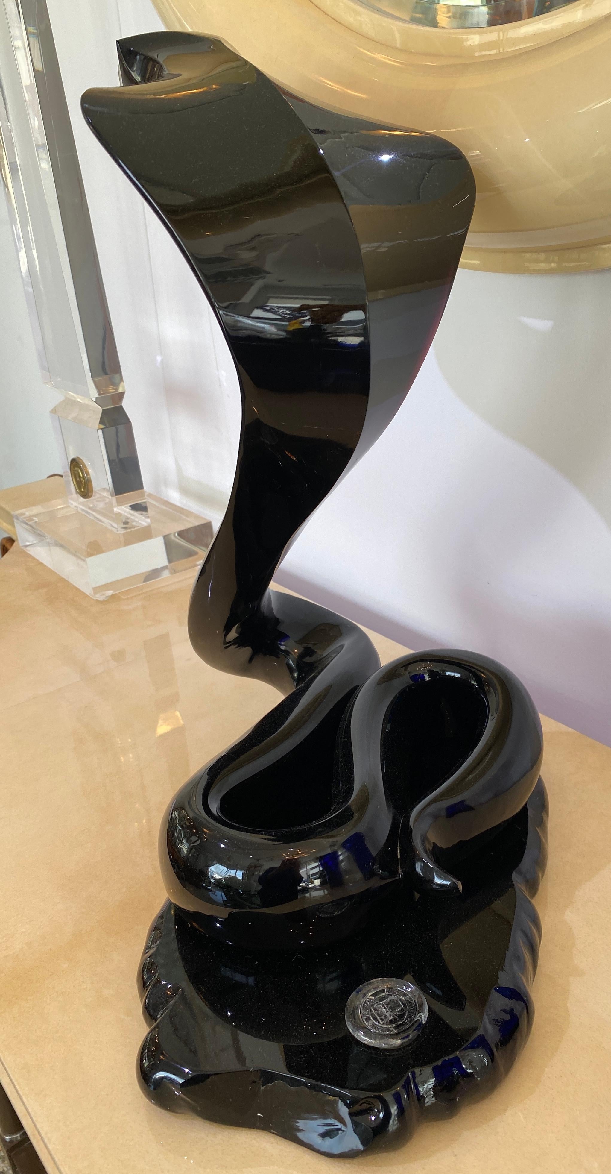 Murano Glass Sculpture of a Cobra by Loredano Rosin For Sale 4