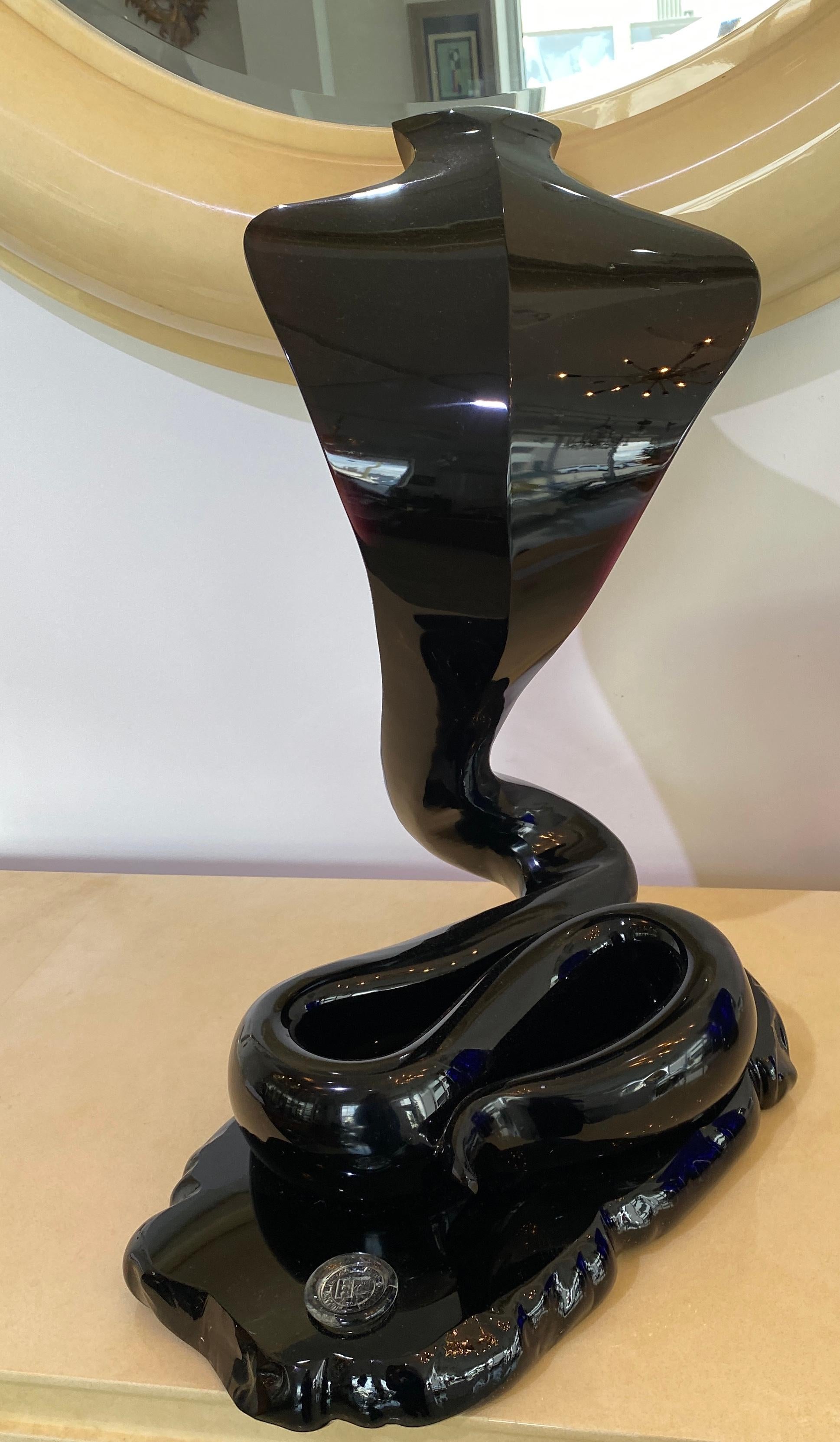 Murano Glass Sculpture of a Cobra by Loredano Rosin For Sale 6