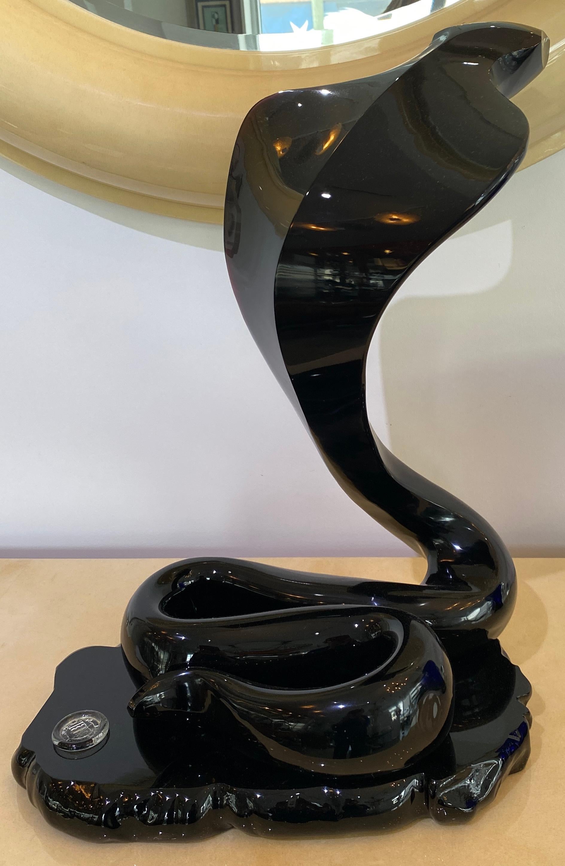 Murano Glass Sculpture of a Cobra by Loredano Rosin For Sale 7