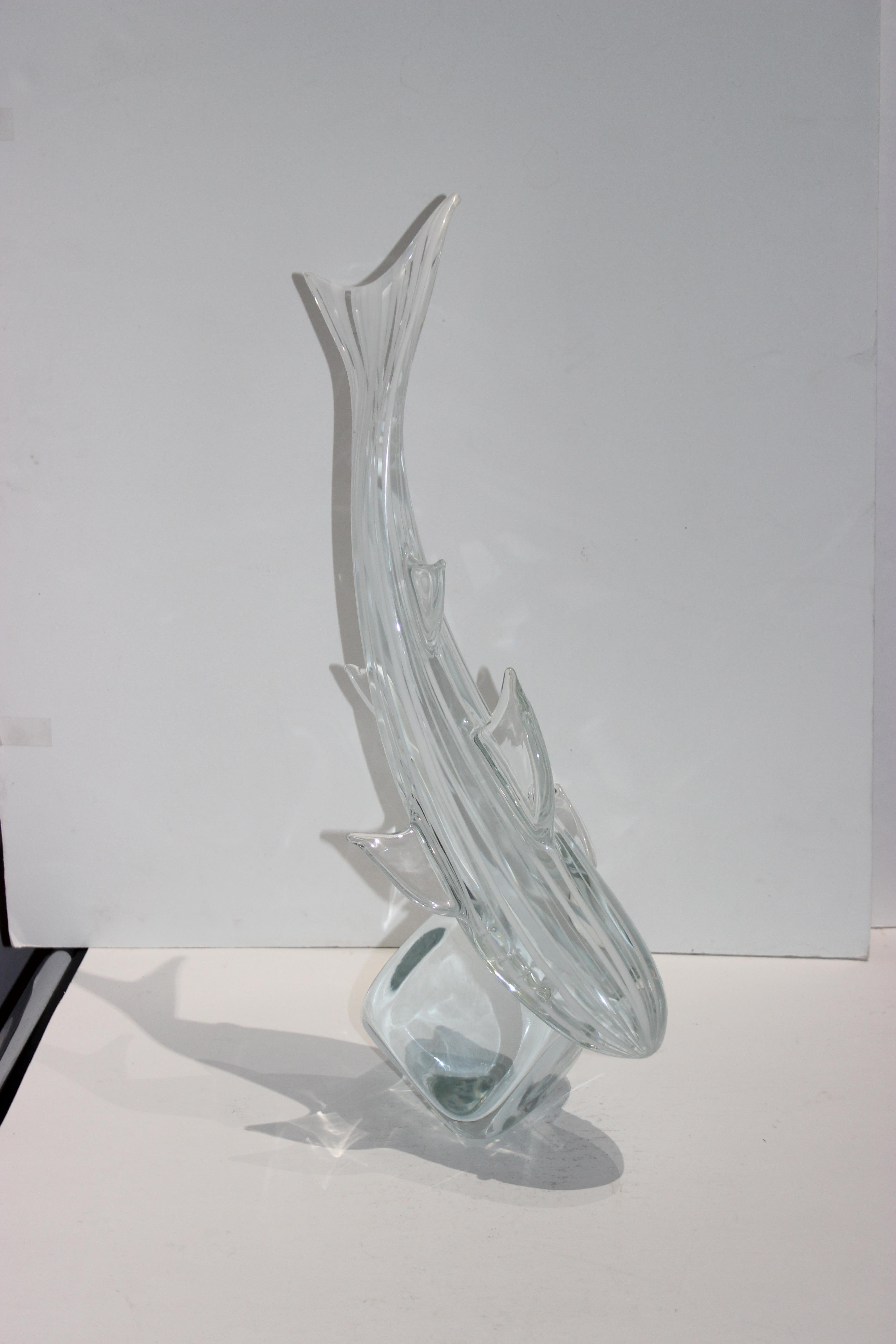 Mid-Century Modern Murano Glass Sculpture of a Shark by Oggetti