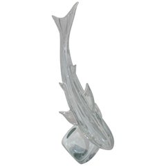 Vintage Murano Glass Sculpture of a Shark by Oggetti
