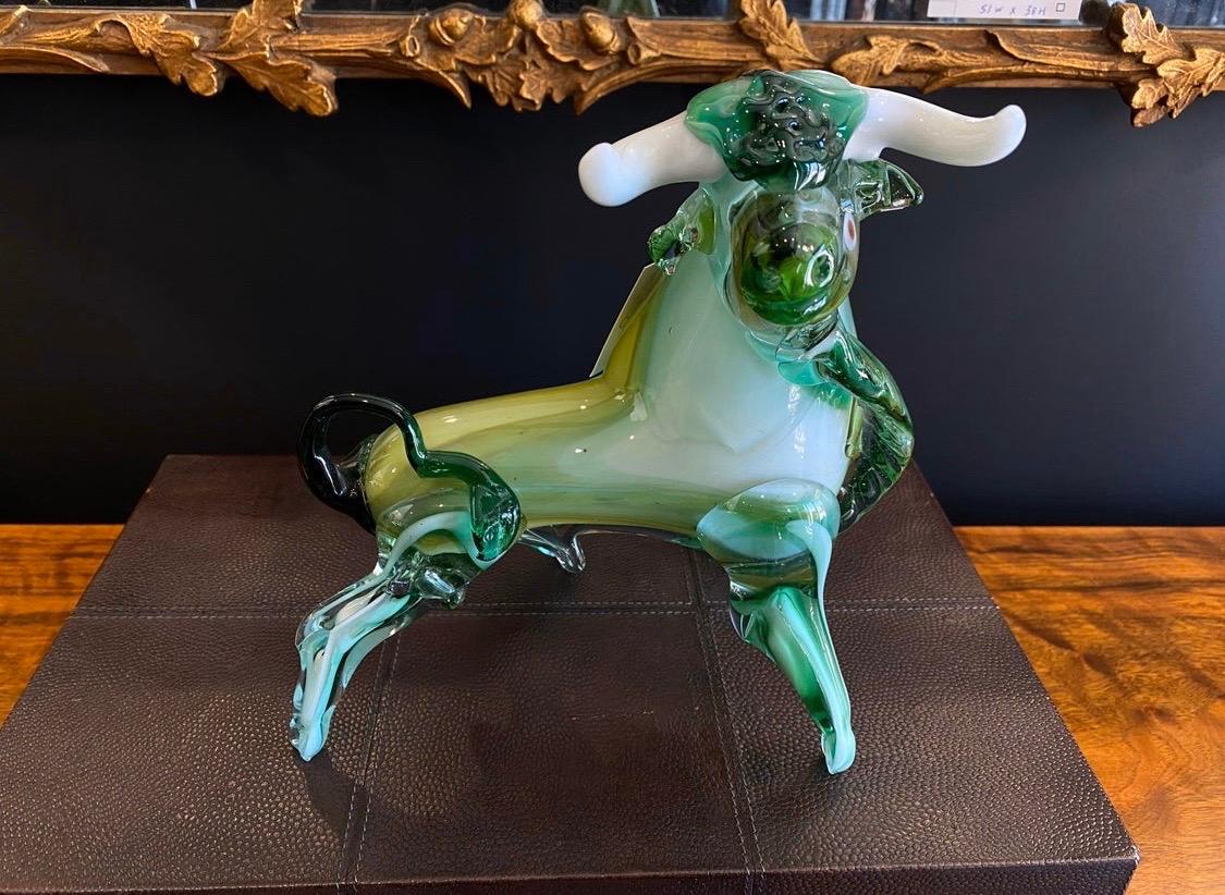 murano glass bull