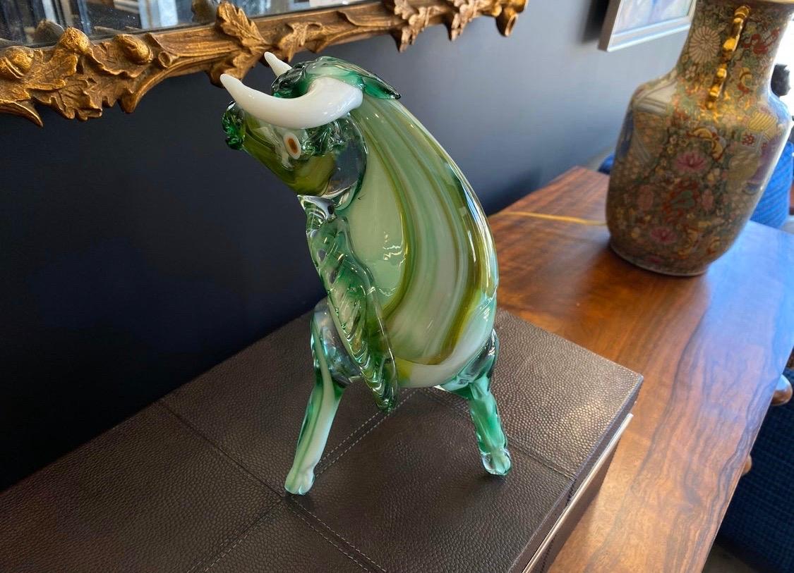 vintage murano glass bull