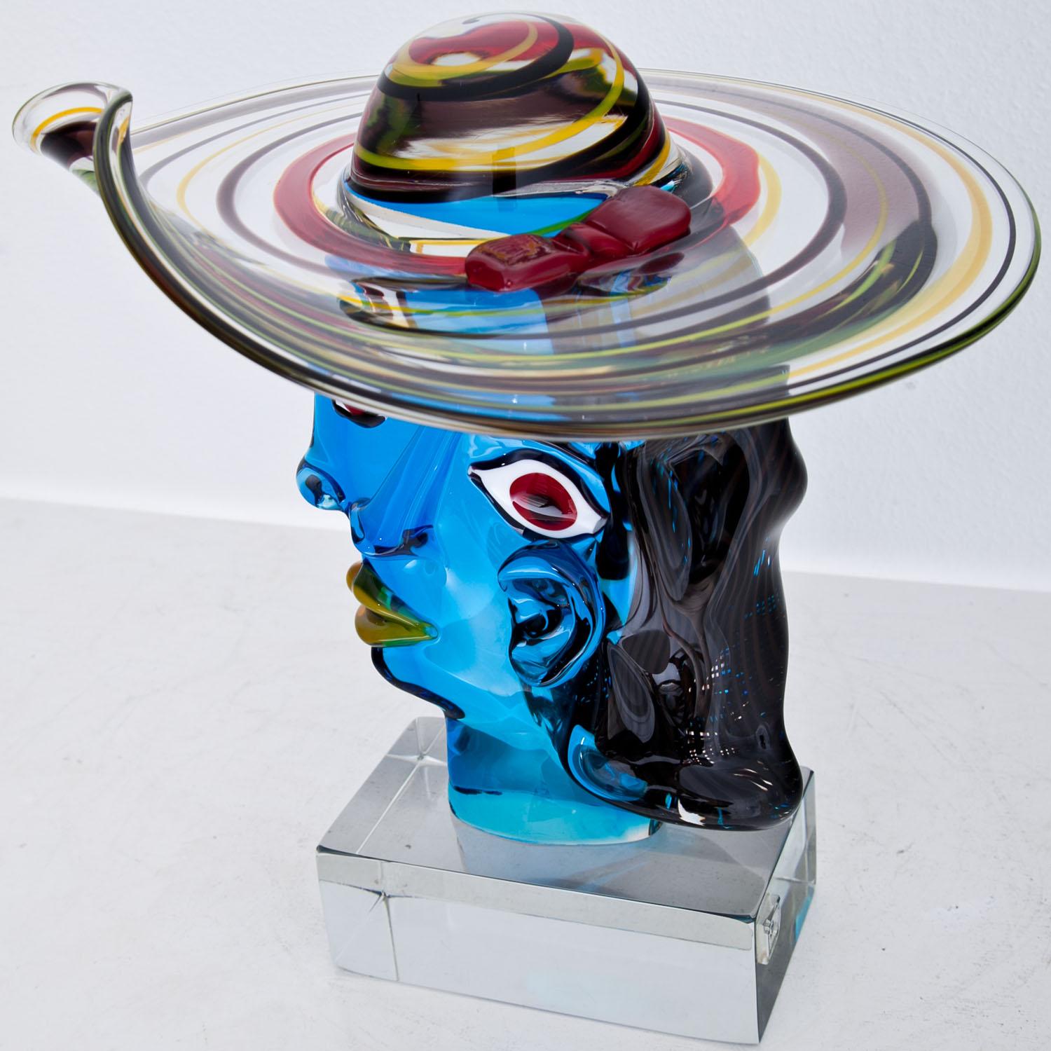 Murano Glass Sculpture ‘Omaggio a Picasso’ by Walter Furlan 3
