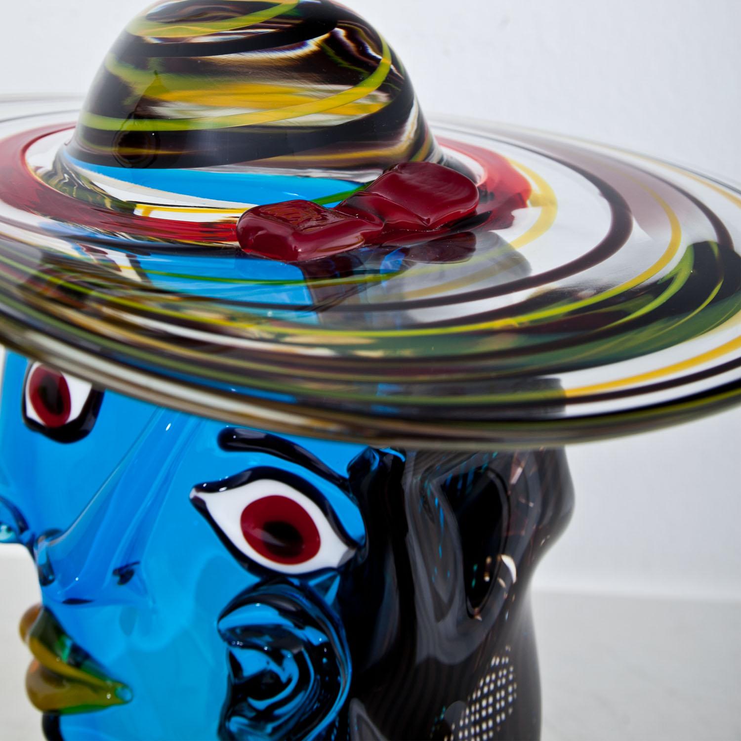 Modern Murano Glass Sculpture ‘Omaggio a Picasso’ by Walter Furlan