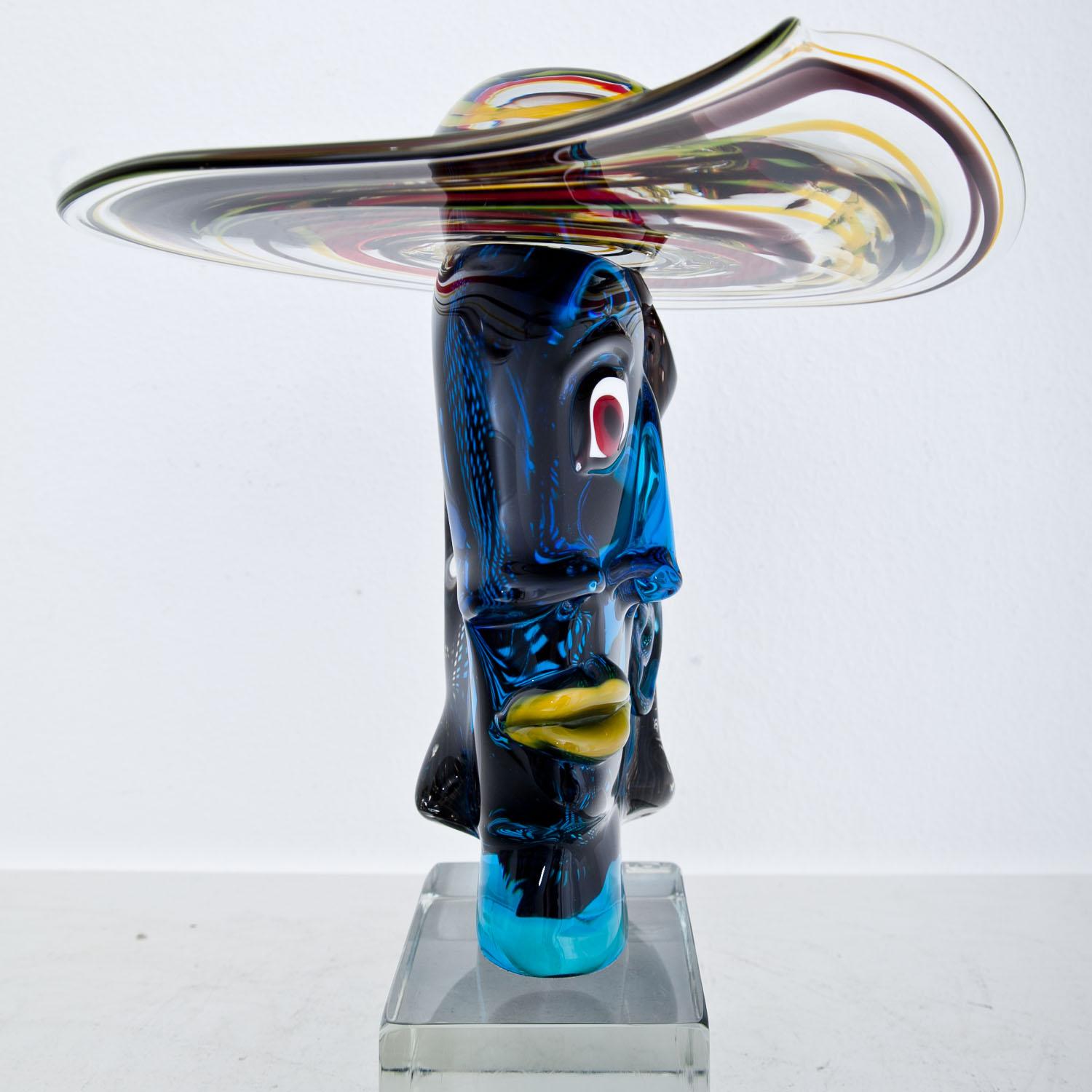 Murano Glass Sculpture ‘Omaggio a Picasso’ by Walter Furlan In Excellent Condition In Greding, DE