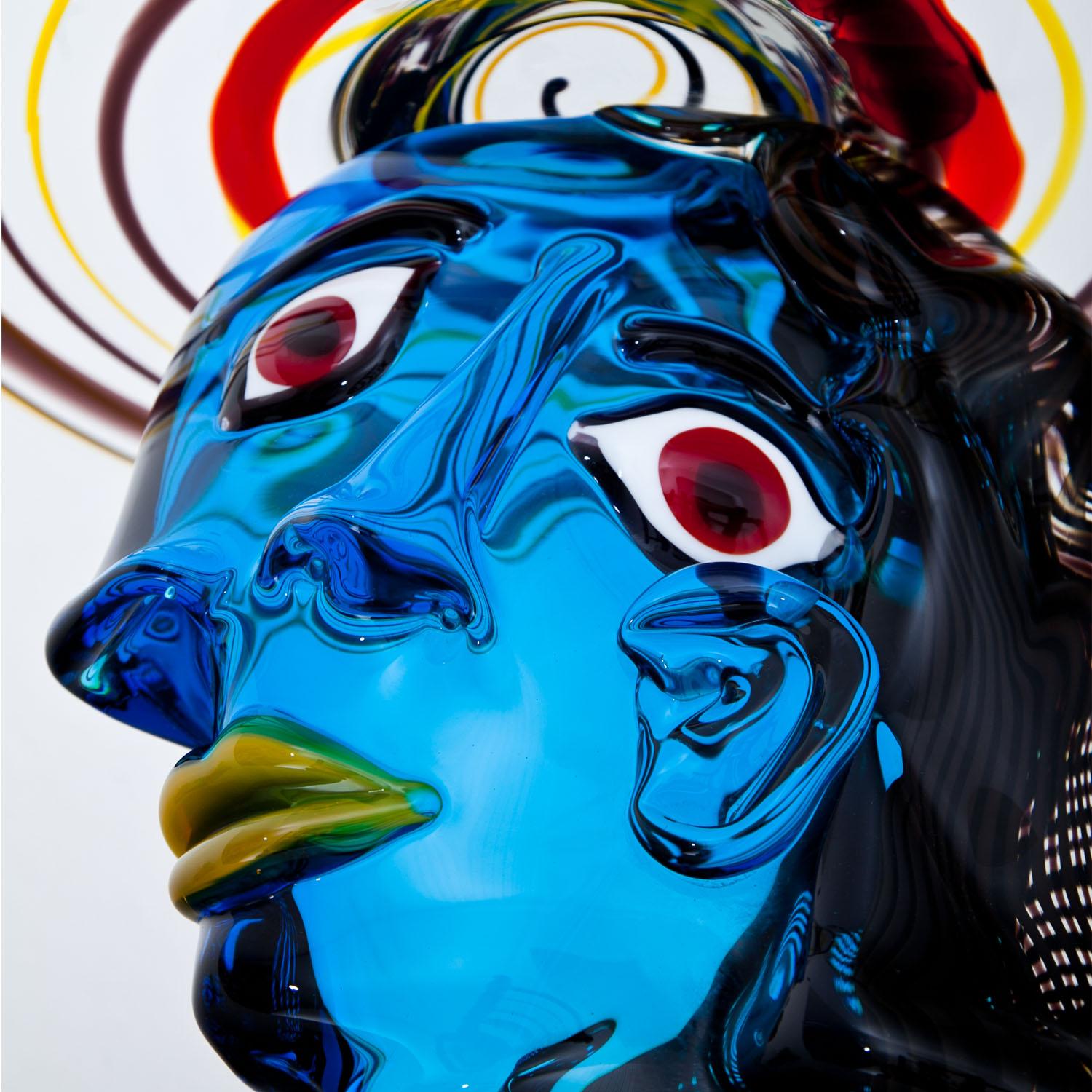 20th Century Murano Glass Sculpture ‘Omaggio a Picasso’ by Walter Furlan