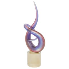 Sculpture en verre de Murano Renato Anatra « Nœud d'amour »