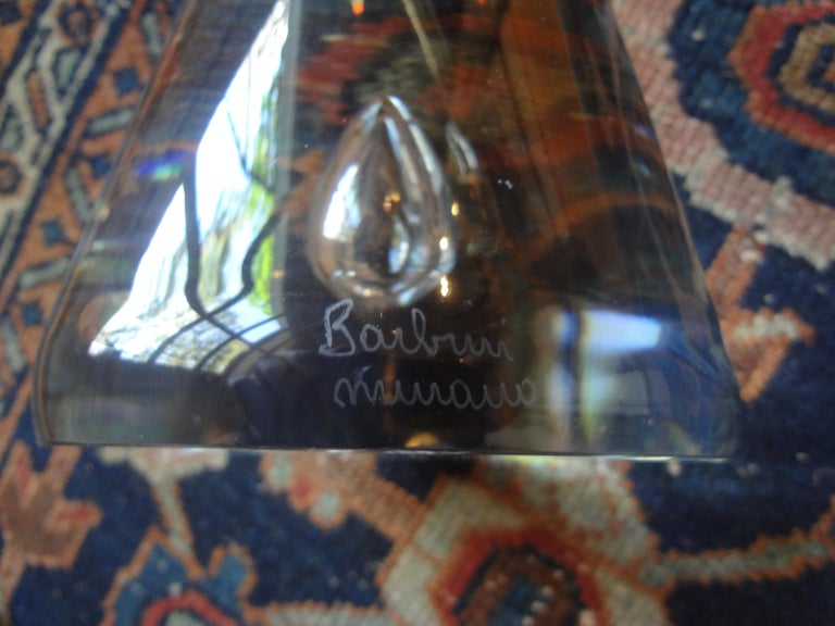 Blown Glass Murano Glass Sculpture Signed Barbini For Sale