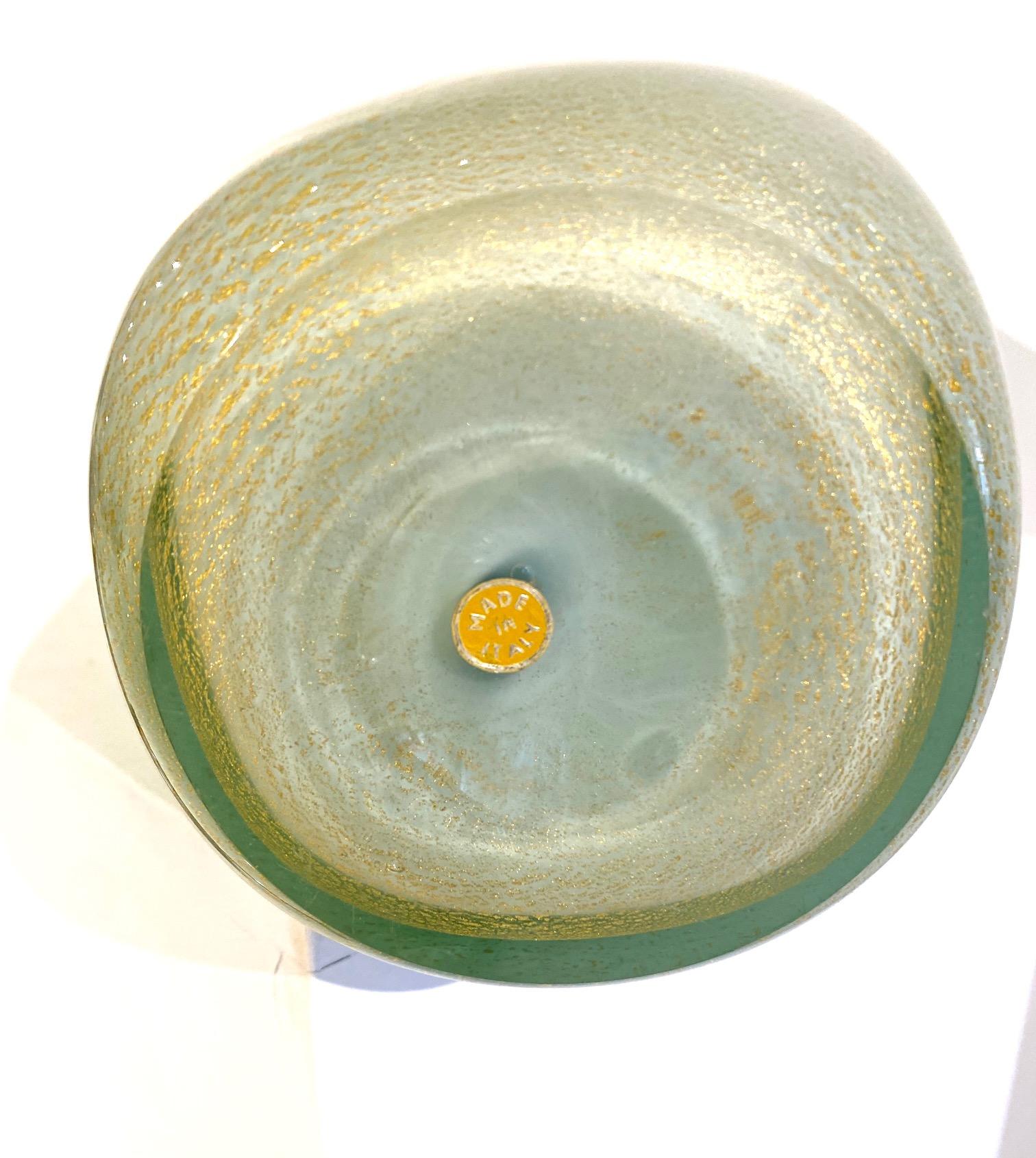 Murano glass “sea foam” and gold specks vase by Seguso For Sale 2
