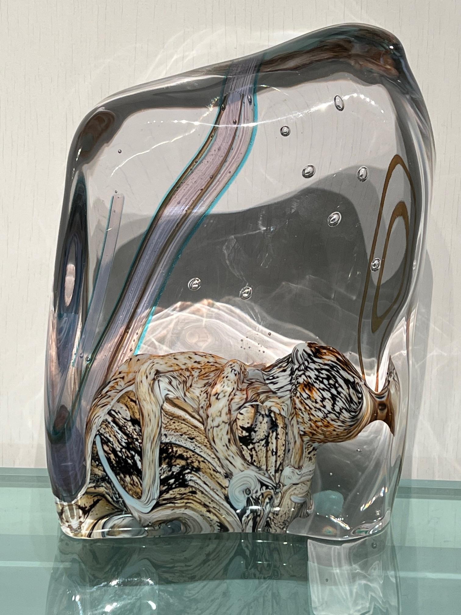 Escultura de cristal de Murano Vida Marina con Pulpo Firmada Pino Signoretto Moderno en venta