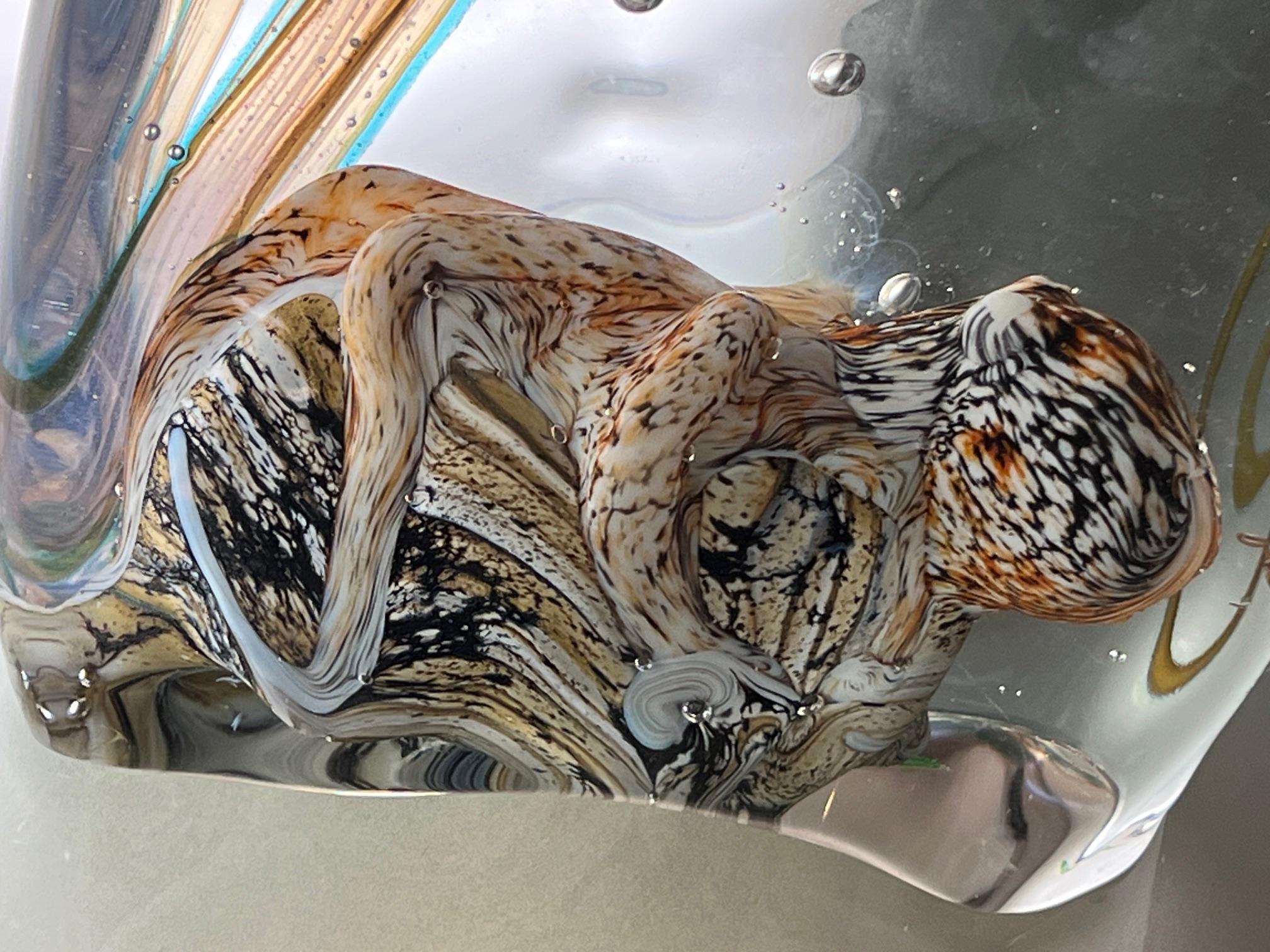 Escultura de cristal de Murano Vida Marina con Pulpo Firmada Pino Signoretto Siglo XXI y contemporáneo en venta